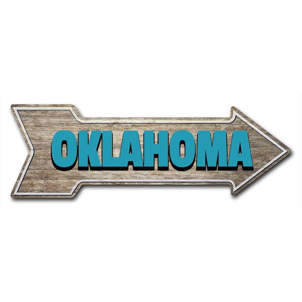 Signmission Oklahoma Arrow Decal Funny Home Decor 30in Wide - D-A-10-999696