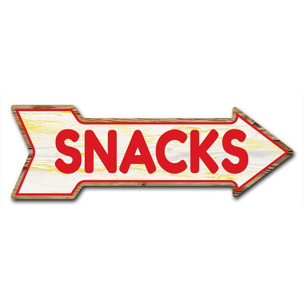 Signmission Snacks Arrow Decal Funny Home Decor 18in Wide - D-A-999609