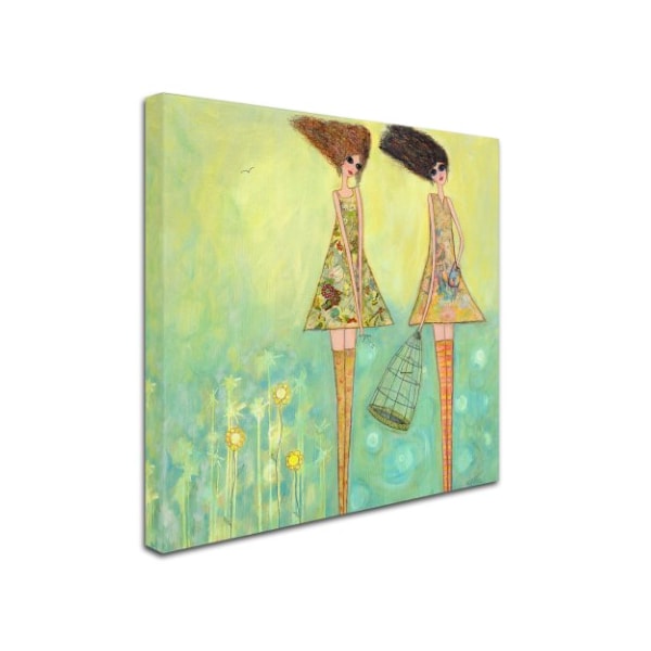 Trademark Fine Art Wyanne 'Big Eyed Girls For The Best' Canvas Art, 24x24 - ALI8198-C2424GG