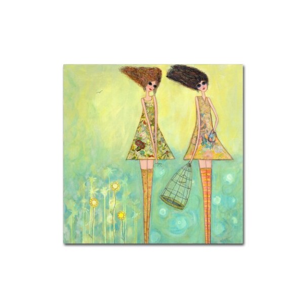 Trademark Fine Art Wyanne 'Big Eyed Girls For The Best' Canvas Art, 24x24 - ALI8198-C2424GG