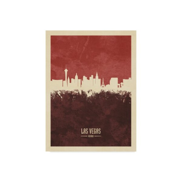 Trademark Fine Art Michael Tompsett 'Las Vegas Nevada Skyline Red Ii' Canvas Art, 18x24 - MT02476-C1824GG