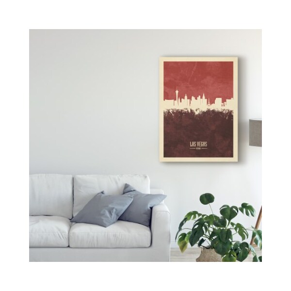 Trademark Fine Art Michael Tompsett 'Las Vegas Nevada Skyline Red Ii' Canvas Art, 18x24 - MT02476-C1824GG