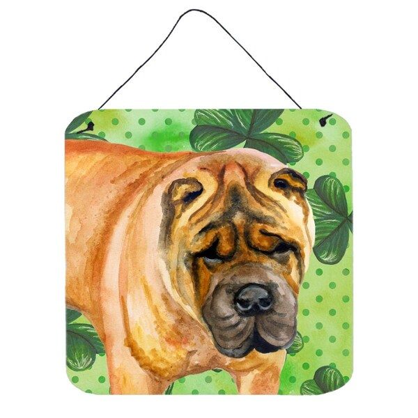 Carolines Treasures Shar Pei St Patricks Wall or Door Hanging Prints - BB9835DS66