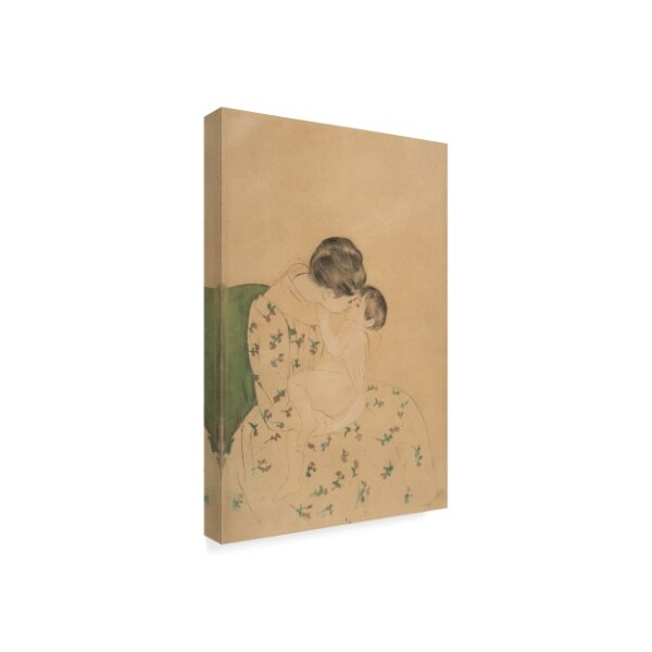 Trademark Fine Art Mary Stevenson Cassatt 'Mothers Kiss' Canvas Art, 12x19 - BL02235-C1219GG