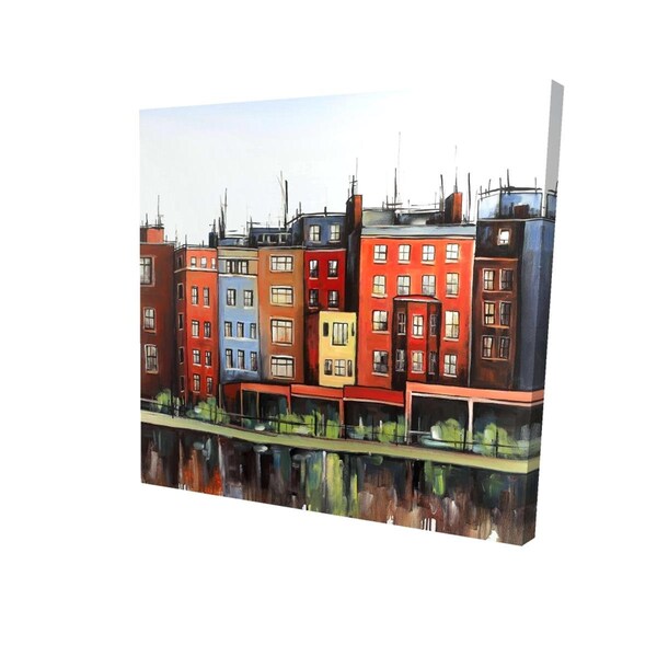 Begin Home Decor 32 x 32 in. Boston Fall Colors Buildings-Print on Canvas - 2080-3232-CI353