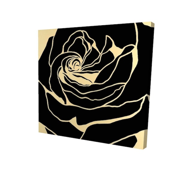 Fondo 32 x 32 in. Silhouette of A Rose-Print on Canvas - FO2788340