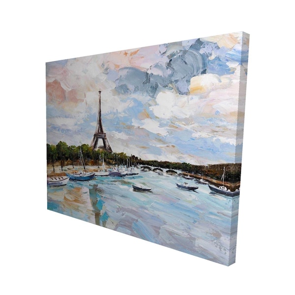 Begin Home Decor 16 x 20 in. Boats on the Seine At Paris-Print on Canvas - 2080-1620-ST30