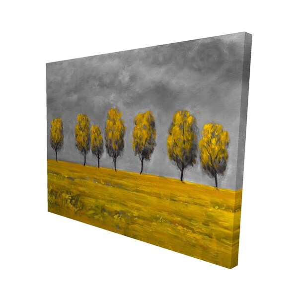 Begin Home Decor 16 x 20 in. Yellow Trees In A Field-Print on Canvas - 2080-1620-LA68