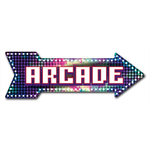 Signmission Arcade Arrow Decal Funny Home Decor 18in Wide - D-A-999978
