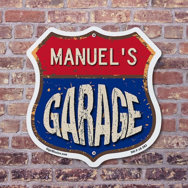 Signmission Manuel's Garage, 12 inch X 12 inch, Aluminum Metal Sign, 5PK - SHI-A-5PACK-12-383-MANUEL