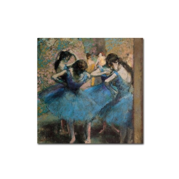 Trademark Fine Art Edgar Degas 'Dancers in Blue 1890' Canvas Art, 18x18 - BL0247-C1818GG