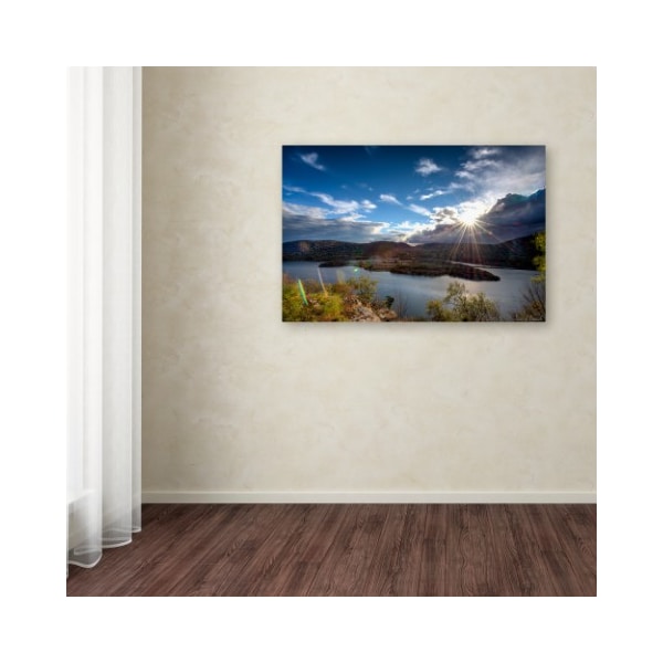 Trademark Fine Art David Ayash 'Sunset Over the Hudson' Canvas Art, 12x19 - MA0642-C1219GG