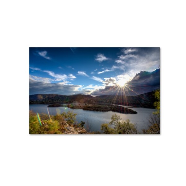 Trademark Fine Art David Ayash 'Sunset Over the Hudson' Canvas Art, 12x19 - MA0642-C1219GG