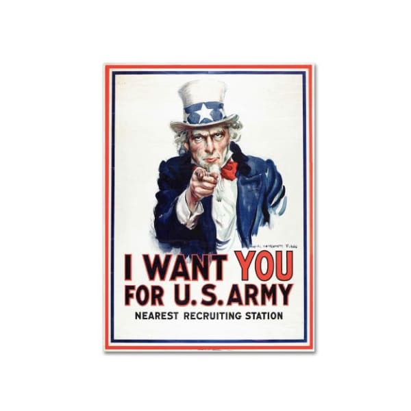 Trademark Fine Art James Montgomery Flagg 'I Want You' Canvas Art, 18x24 - BL01363-C1824GG