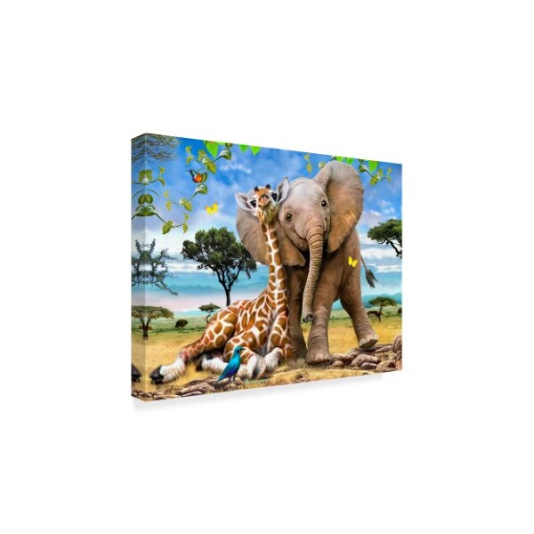 Trademark Fine Art Howard Robinson 'Elephants And Giraffes' Canvas Art, 14x19 - ALI23966-C1419GG