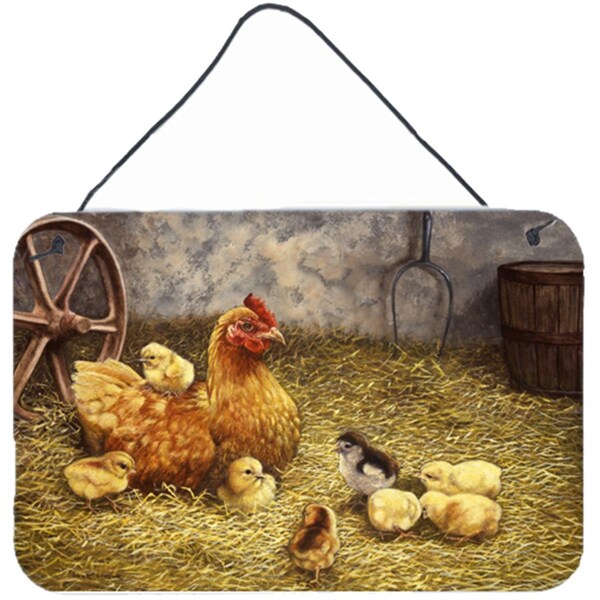 Carolines Treasures Chicken Hen and Her Chicks Wall or Door Hanging Prints - BDBA0176DS812