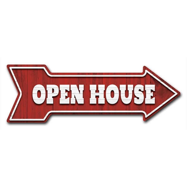 Signmission Open House Arrow Decal Funny Home Decor 18in Wide - D-A-999694