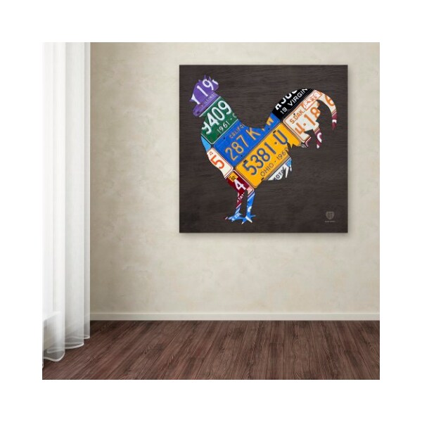 Trademark Fine Art Design Turnpike 'Rooster' Canvas Art, 14x14 - ALI1318-C1414GG