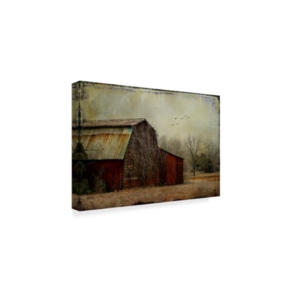 Trademark Fine Art Barbara Simmons 'The Red Barn' Canvas Art, 16x24 - ALI38801-C1624GG