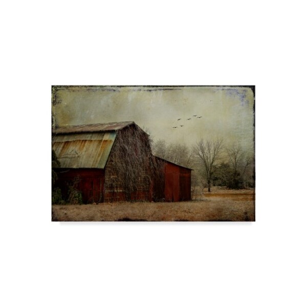 Trademark Fine Art Barbara Simmons 'The Red Barn' Canvas Art, 16x24 - ALI38801-C1624GG