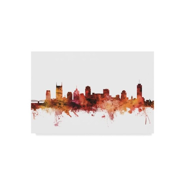Trademark Fine Art Michael Tompsett 'Nashville Tennessee Skyline Red Ii' Canvas Art, 22x32 - MT01889-C2232GG