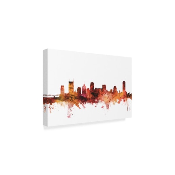 Trademark Fine Art Michael Tompsett 'Nashville Tennessee Skyline Red Ii' Canvas Art, 22x32 - MT01889-C2232GG