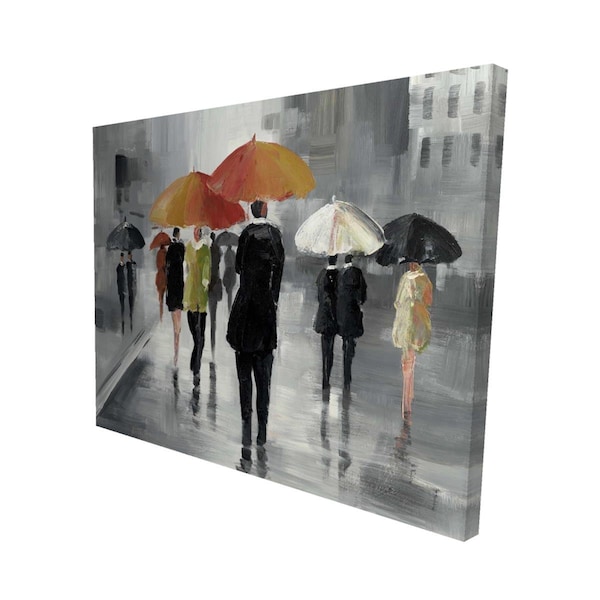 Fondo 16 x 20 in. Street Scene with Umbrellas-Print on Canvas - FO2788684