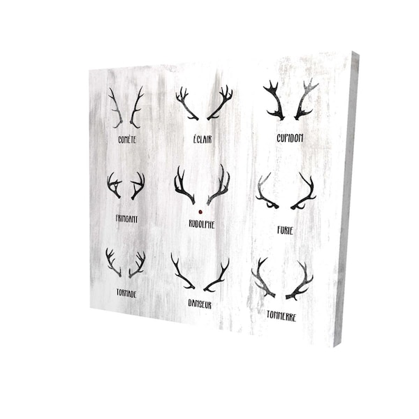 Begin Home Decor 16 x 16 in. Santa Claus Reindeer-Print on Canvas - 2080-1616-HO13