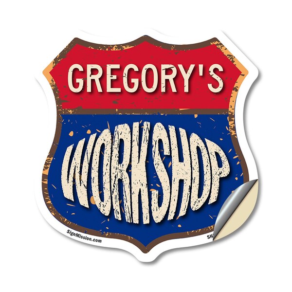 Signmission Gregory's Workshop, 12 Inch X 12 Inch, Vinyl Decal - SHI-D-12-489-GREGORY