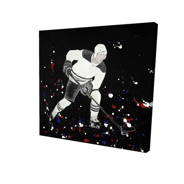 Begin Home Decor 16 x 16 in. Hockey Player Ready for Action-Print on Canvas - 2080-1616-SP72-1