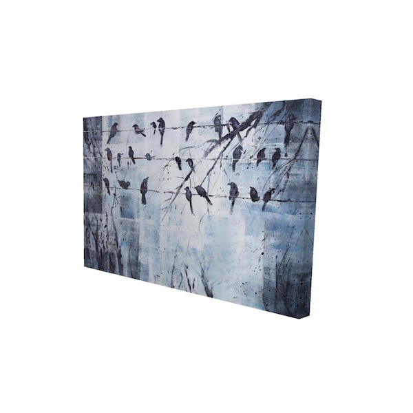 Fondo 20 x 30 in. Abstract Birds on Electric Wire-Print on Canvas - FO3336830