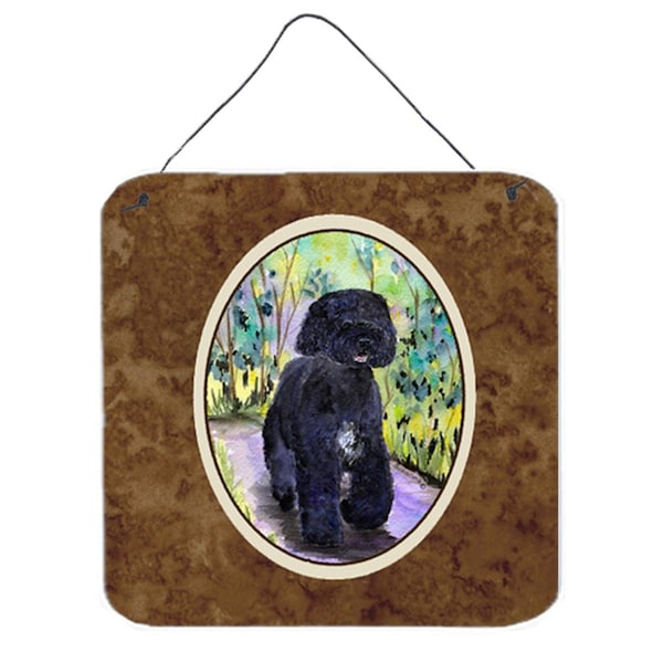 Micasa Portuguese Water Dog Aluminium Metal Wall Or Door Hanging Prints - 6 x 6 In. - MI237472