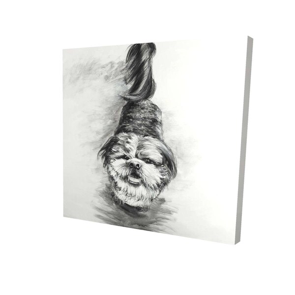Fondo 16 x 16 in. Happy Dog Sketch-Print on Canvas - FO2788415