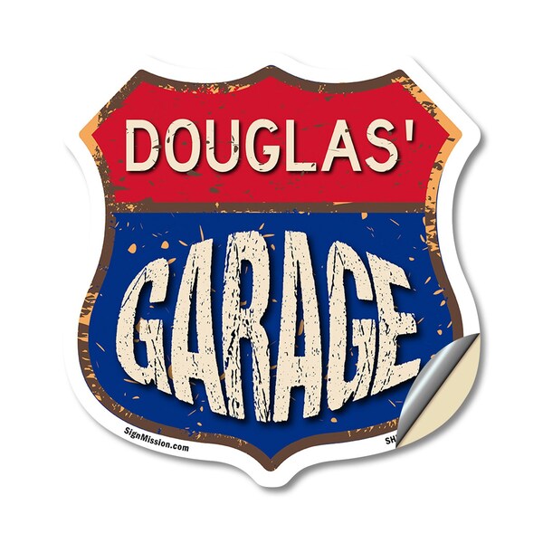 Signmission Douglas's Garage, 18 Inch X 18 Inch, Vinyl Decal - SHI-D-18-383-DOUGLAS