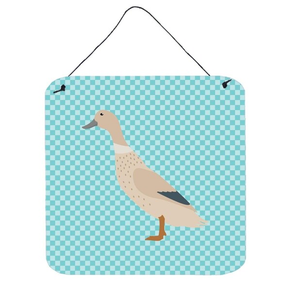 Micasa West Harlequin Duck Blue Check Wall or Door Hanging Prints, 6 x 6 in. - MI225971