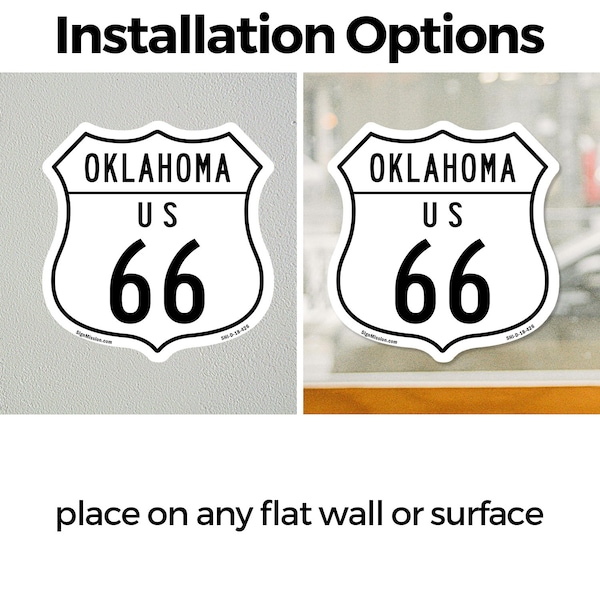 Signmission Oklahoma Route Marker Shield Sign Us 66, 18 Inch X 18 Inch, Vinyl Decal - SHI-D-18-426
