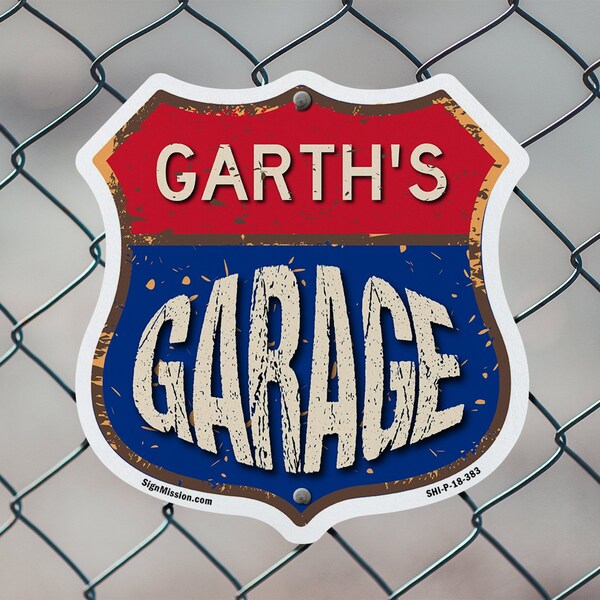 Signmission Garth's Garage, 18 inch X 18 inch, Plastic Sign, 2PK - SHI-P-2PACK-18-383-GARTH