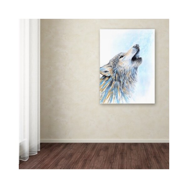 Trademark Fine Art Michelle Faber 'Howling Wolf' Canvas Art, 35x47 - ALI17954-C3547GG