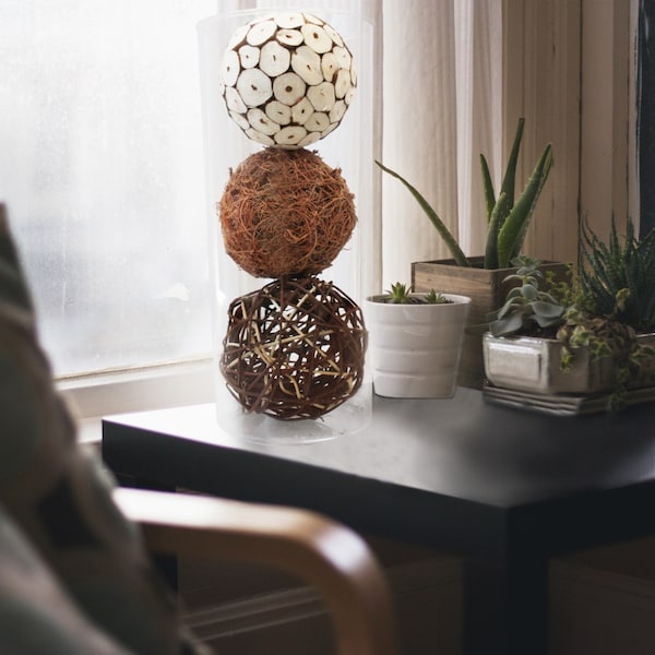Blue Donuts Decorative Balls for Bowls, Vases, Assorted Wicker Balls, 6 Pack - BD3486651