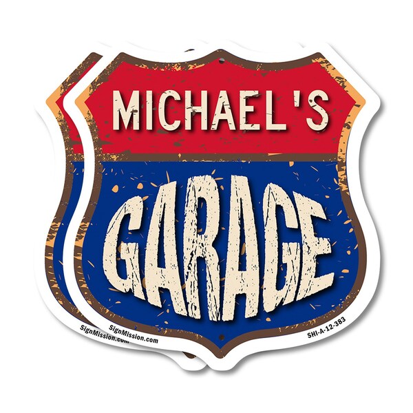 Signmission Michael's Garage, 12 inch X 12 inch, Aluminum Metal Sign, 2PK - SHI-A-2PACK-12-383-MICHAEL