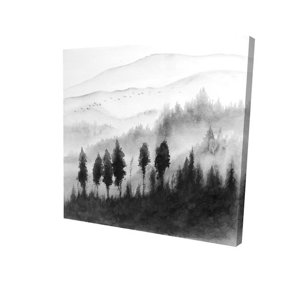 Fondo 32 x 32 in. Landscape Mono In Watercolor-Print on Canvas - FO2789032