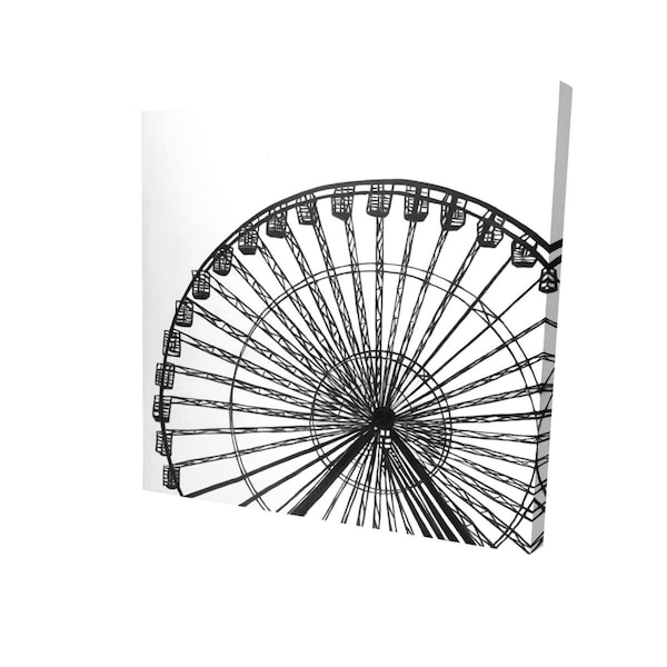 Begin Home Decor 16 x 16 in. Monochrome Ferris Wheel-Print on Canvas - 2080-1616-MI82