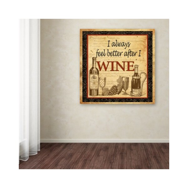 Trademark Fine Art Jean Plout 'Better After Wine' Canvas Art, 35x35 - ALI17015-C3535GG