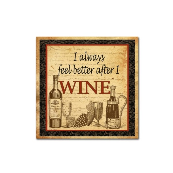 Trademark Fine Art Jean Plout 'Better After Wine' Canvas Art, 35x35 - ALI17015-C3535GG