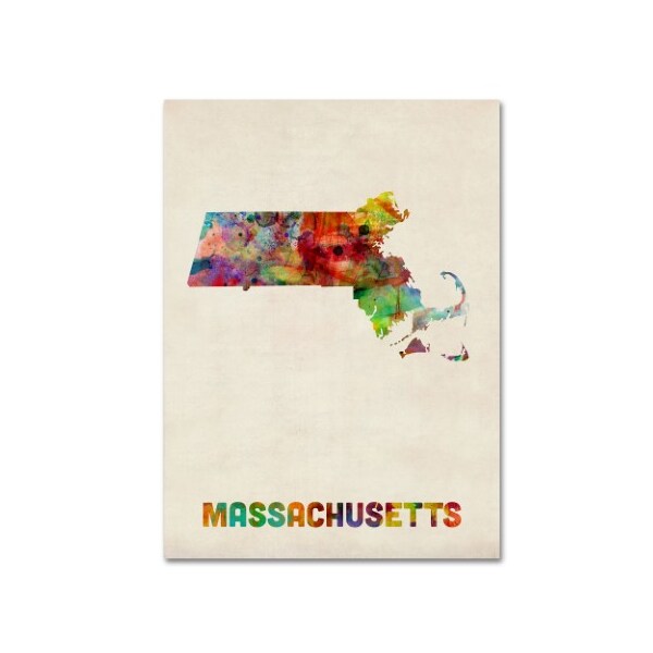 Trademark Fine Art Michael Tompsett 'Massachusetts Map' Canvas Art, 18x24 - MT0350-C1824GG
