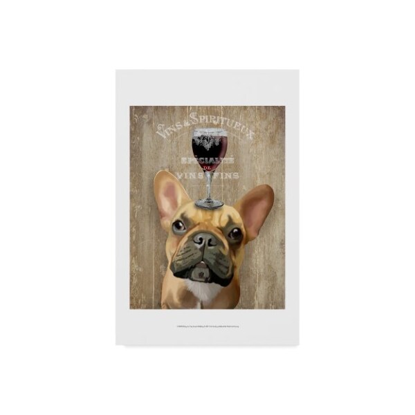 Trademark Fine Art Fab Funky 'Dog Au Vin, French Bulldog' Canvas Art, 30x47 - WAG00471-C3047GG