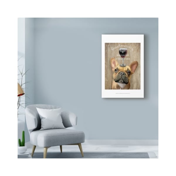 Trademark Fine Art Fab Funky 'Dog Au Vin, French Bulldog' Canvas Art, 30x47 - WAG00471-C3047GG