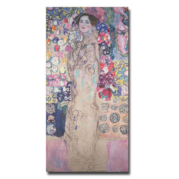 Trademark Fine Art Gustav Klimt 'Portrait of Maria Munk' Canvas Art, 12x24 - BL0322-C1224GG