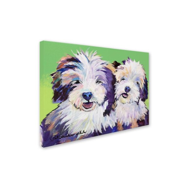 Trademark Fine Art Pat Saunders-White 'Litter Mates' Canvas Art, 24x32 - PS126-C2432GG