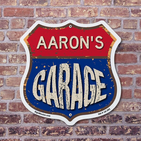 Signmission Aaron's Garage, 12 inch X 12 inch, Plastic Sign, 2PK - SHI-P-2PACK-12-383-AARON